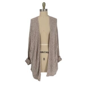 Gentle Fawn Open Textured Cardigan Sweater size Medium Oatmeal Marl